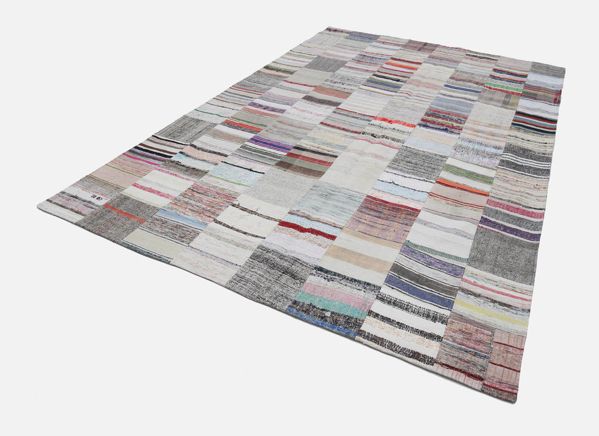 8x12 Beige Kilim Patchwork Rug - 22553