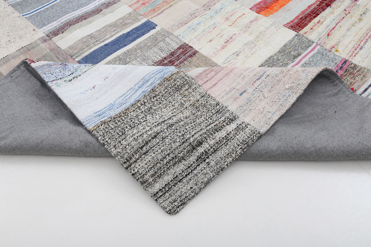 8x12 Beige Kilim Patchwork Rug - 22553