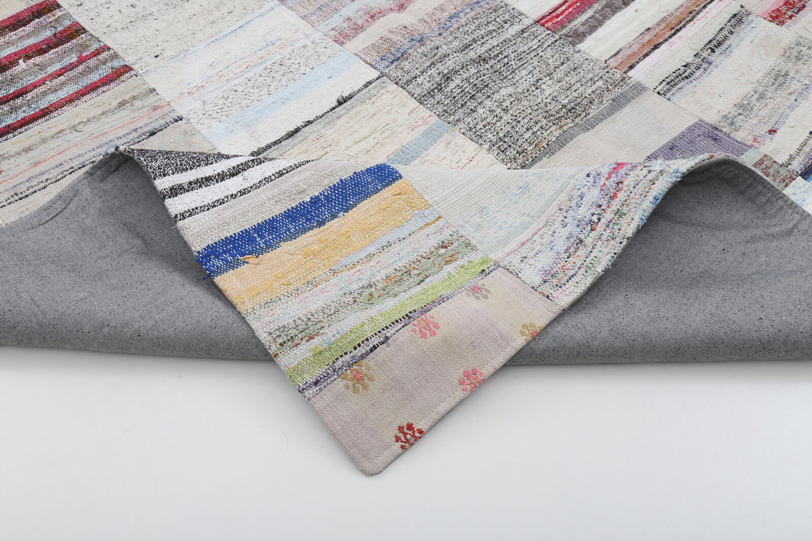 8x11 Beige Kilim Patchwork Rug - 22554