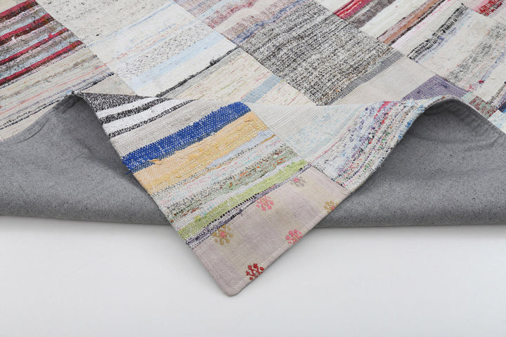 8x11 Beige Kilim Patchwork Rug - 22554