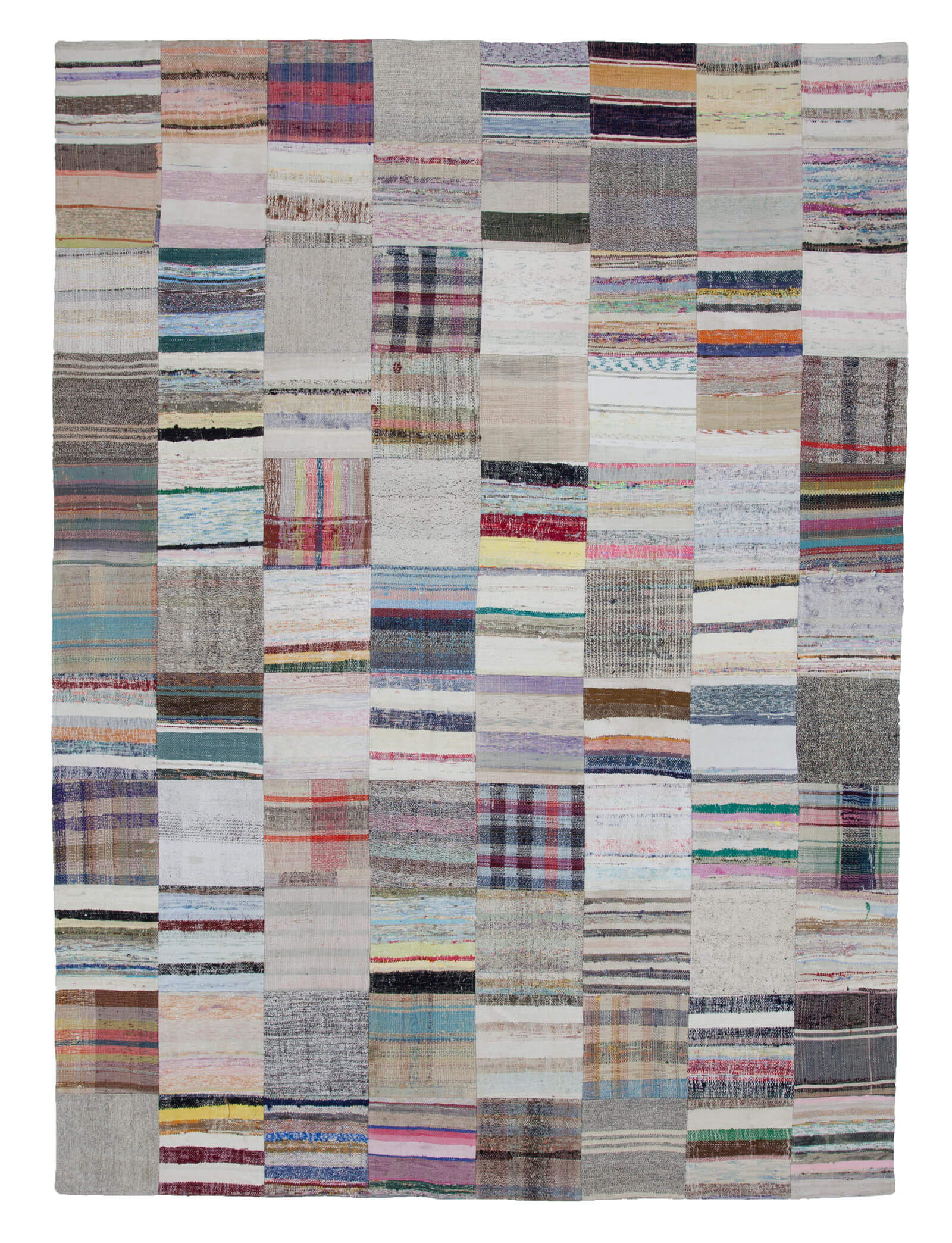 8x11 Beige Kilim Patchwork Rug - 22555