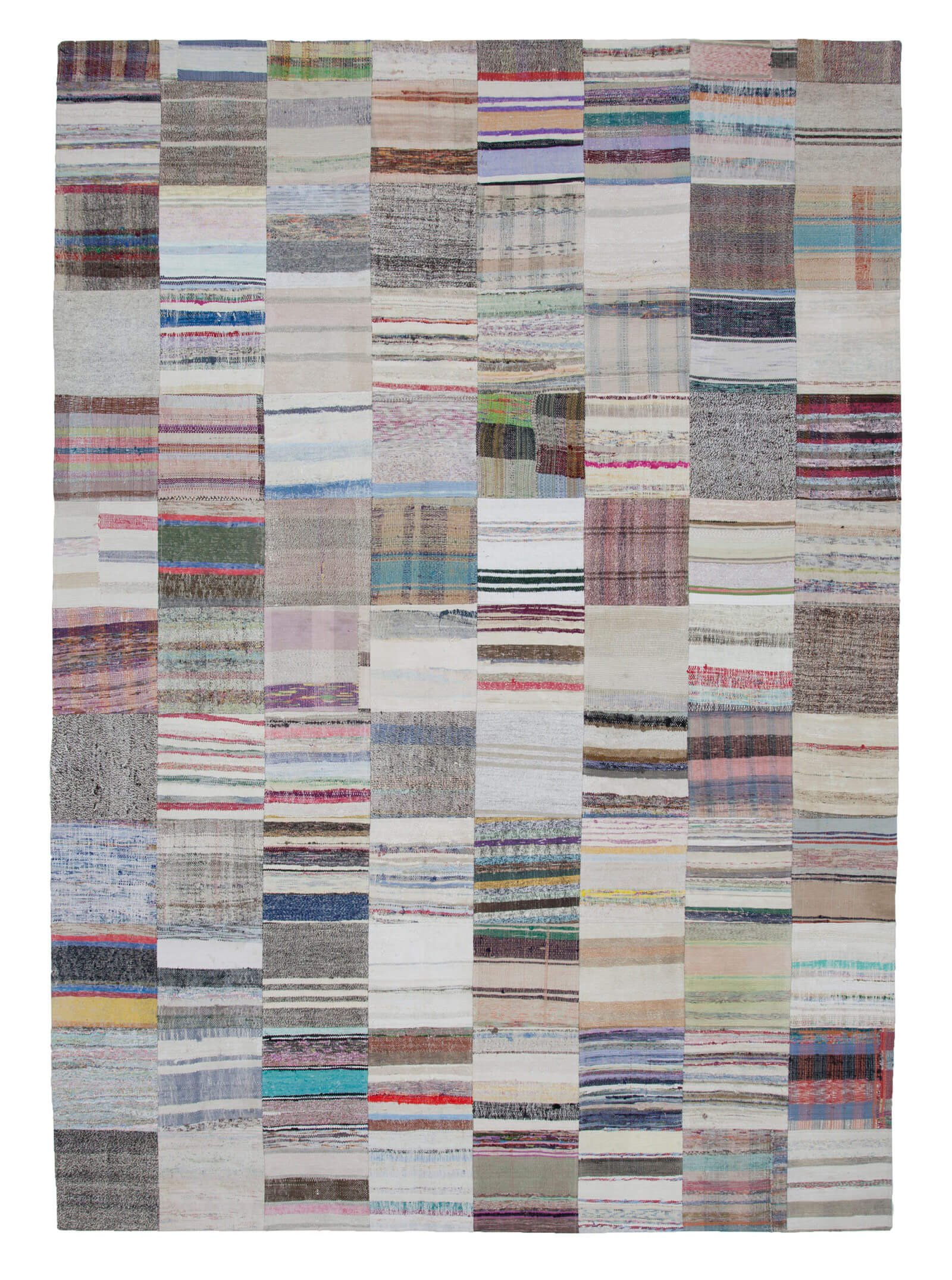 8x11 Beige Kilim Patchwork Rug - 22556