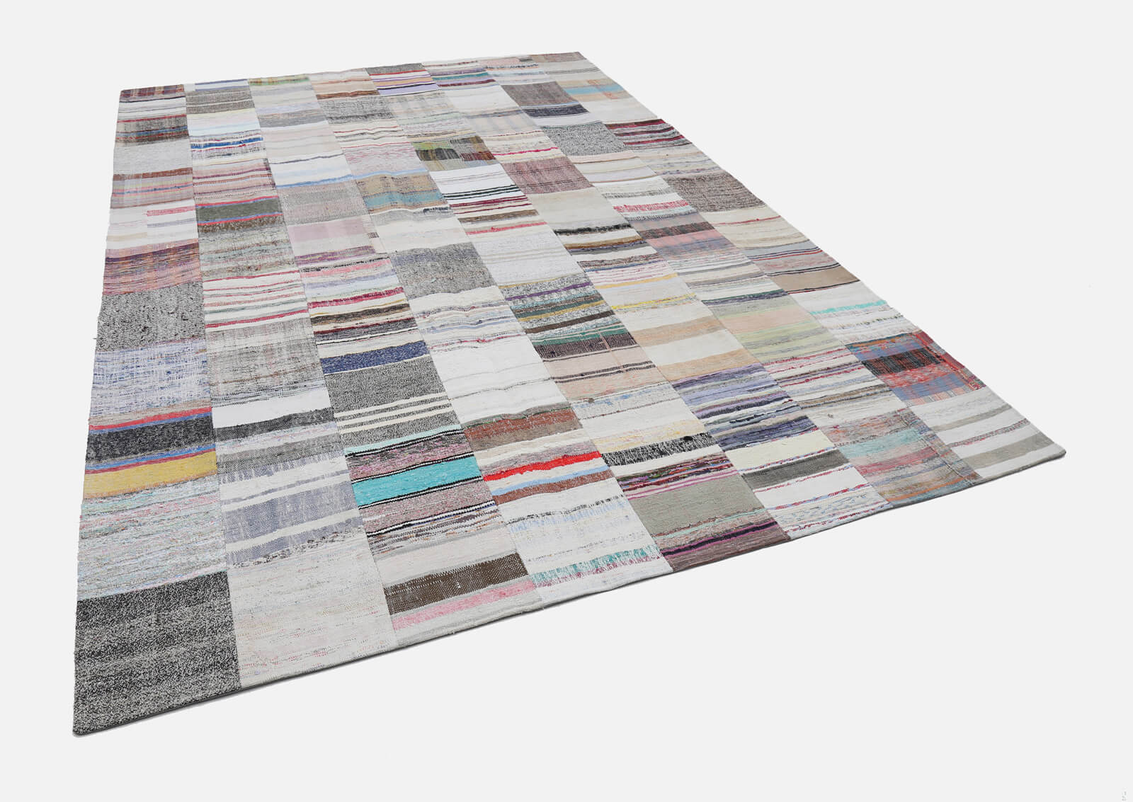 8x11 Beige Kilim Patchwork Rug - 22556