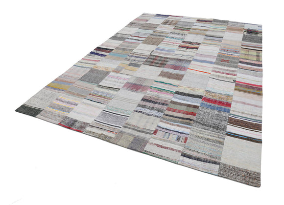 8x12 Beige Kilim Patchwork Rug - 22558