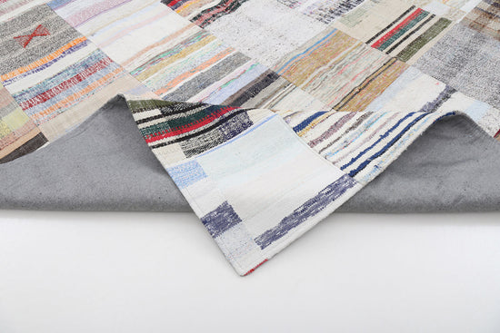 8x12 Beige Kilim Patchwork Rug - 22558