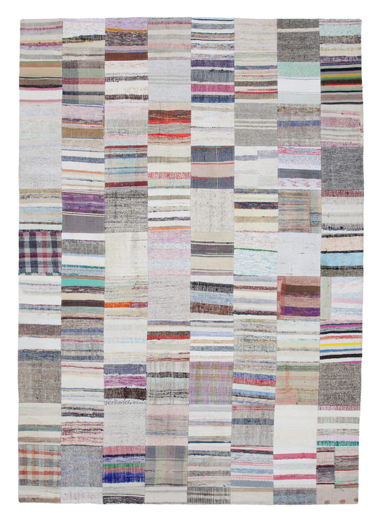8x12 Beige Kilim Patchwork Rug - 22560