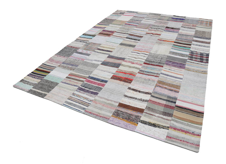 8x12 Beige Kilim Patchwork Rug - 22560