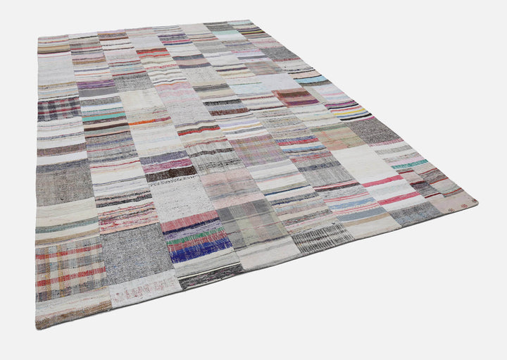 8x12 Beige Kilim Patchwork Rug - 22560