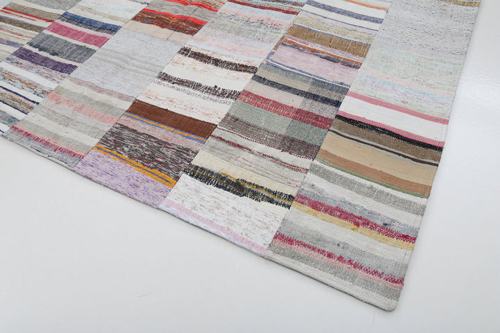 8x12 Beige Kilim Patchwork Rug - 22560