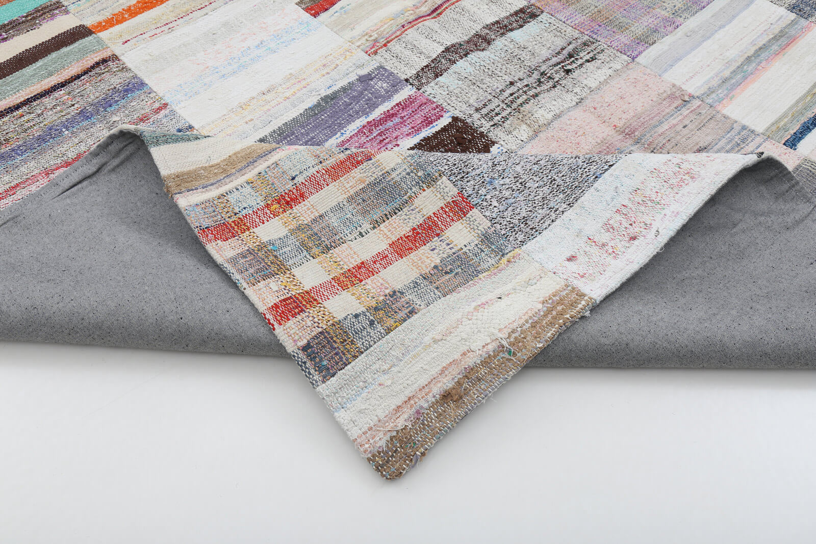 8x12 Beige Kilim Patchwork Rug - 22560