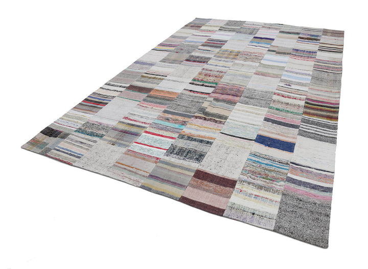 8x12 Beige Kilim Patchwork Rug - 22561