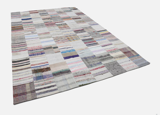 8x12 Beige Kilim Patchwork Rug - 22561