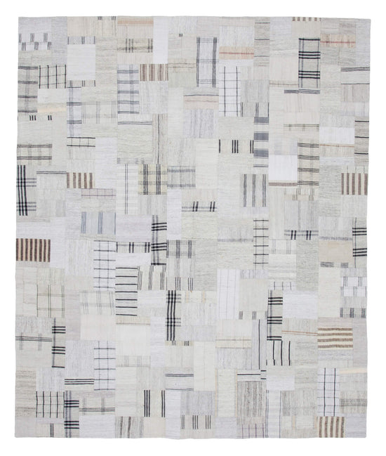 8x10 Beige Kilim Patchwork Rug - 22562