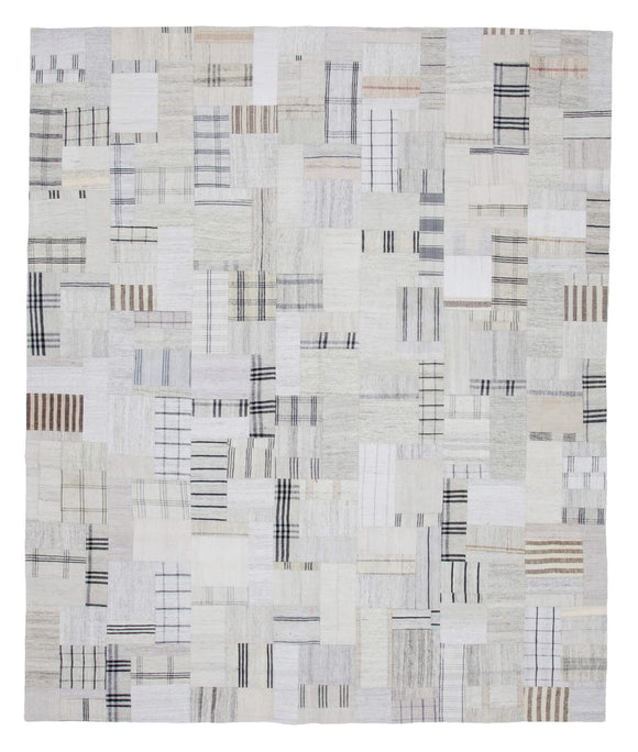 8x10 Beige Kilim Patchwork Rug - 22562