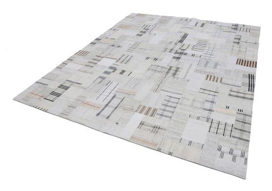 8x10 Beige Kilim Patchwork Rug - 22562