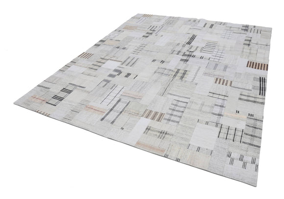 8x10 Beige Kilim Patchwork Rug - 22562