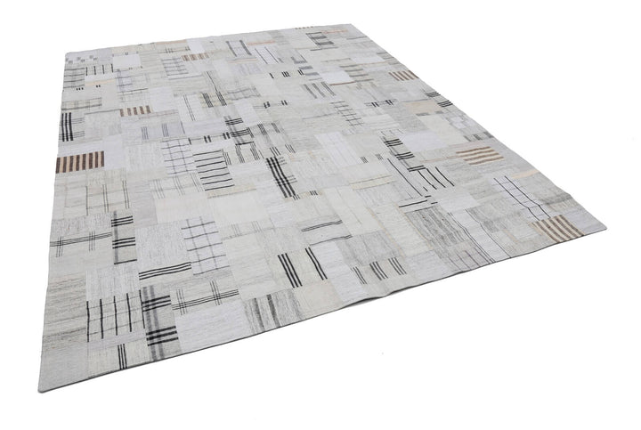 8x10 Beige Kilim Patchwork Rug - 22562