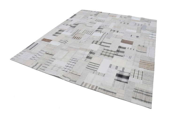 8x10 Beige Kilim Patchwork Rug - 22563