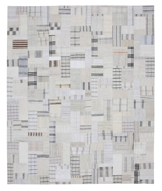 8x10 Beige Kilim Patchwork Rug - 22564
