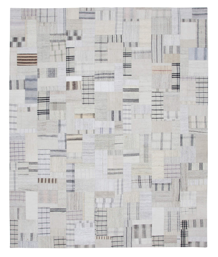 8x10 Beige Kilim Patchwork Rug - 22564