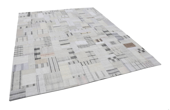 8x10 Beige Kilim Patchwork Rug - 22564