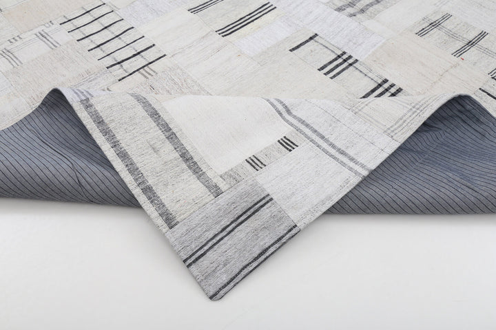 8x10 Beige Kilim Patchwork Rug - 22564