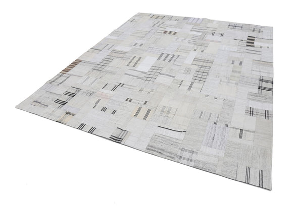 8x10 Beige Kilim Patchwork Rug - 22565