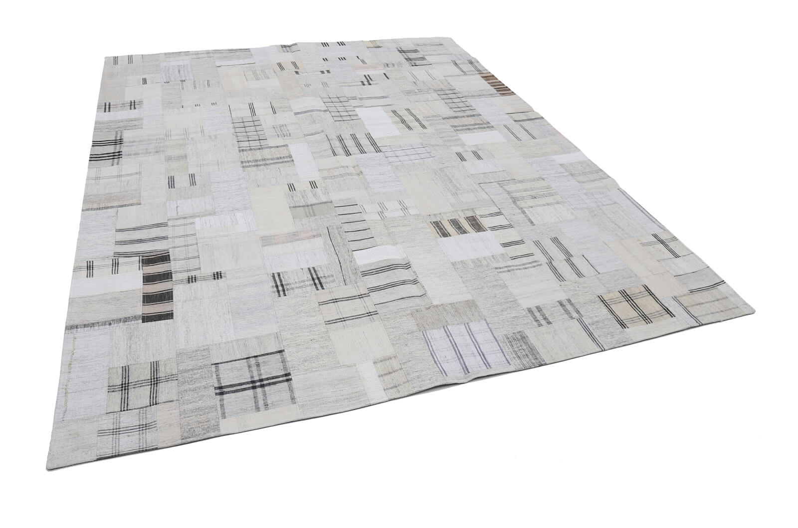 8x10 Beige Kilim Patchwork Rug - 22565