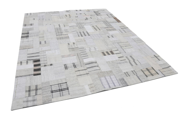 8x10 Beige Kilim Patchwork Rug - 22565