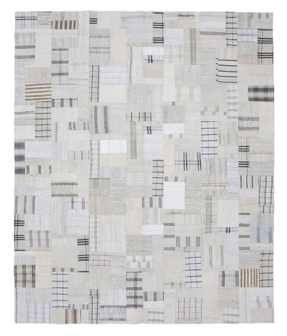 8x10 Beige Kilim Patchwork Rug - 22567