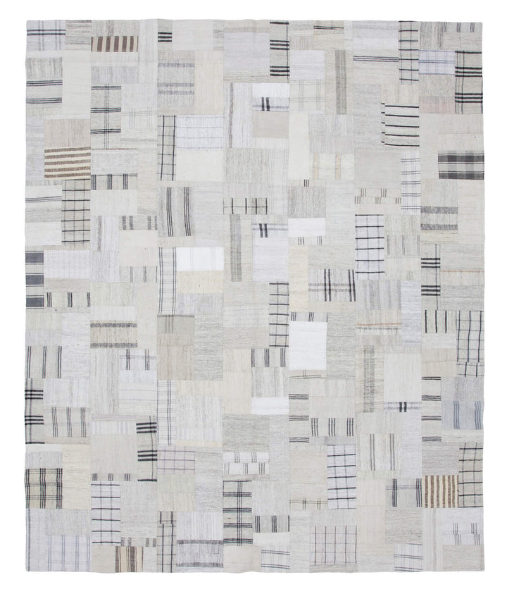 8x10 Beige Kilim Patchwork Rug - 22567