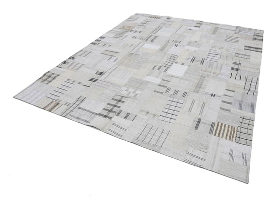 8x10 Beige Kilim Patchwork Rug - 22567