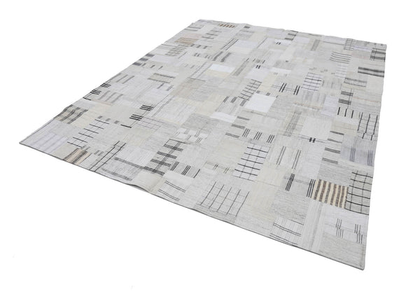 8x10 Beige Kilim Patchwork Rug - 22567