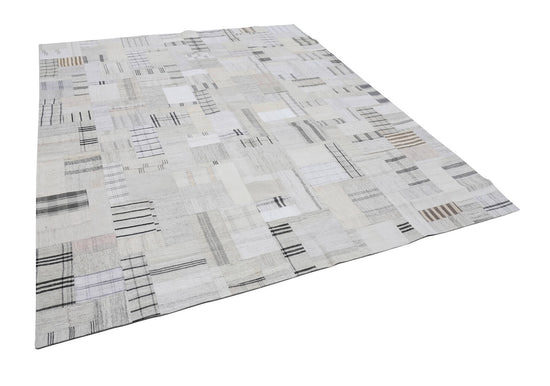 8x10 Beige Kilim Patchwork Rug - 22567