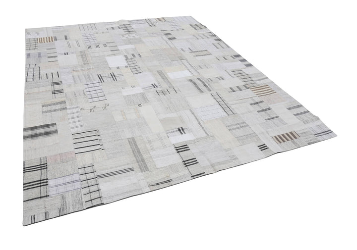 8x10 Beige Kilim Patchwork Rug - 22567