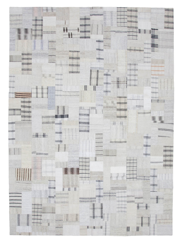 9x12 Beige Kilim Patchwork Rug - 22572