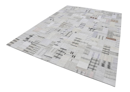 9x12 Beige Kilim Patchwork Rug - 22572