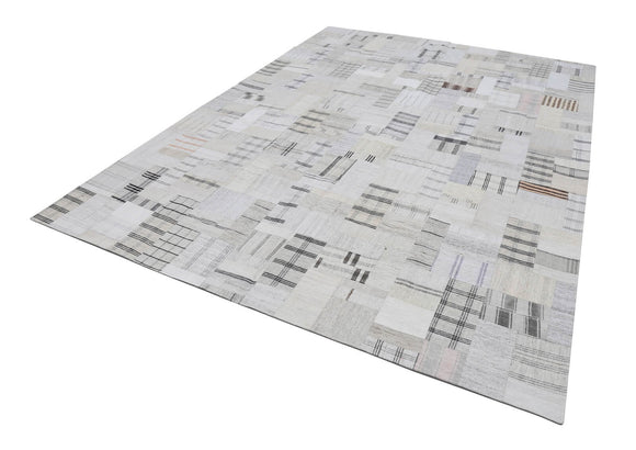 9x12 Beige Kilim Patchwork Rug - 22572