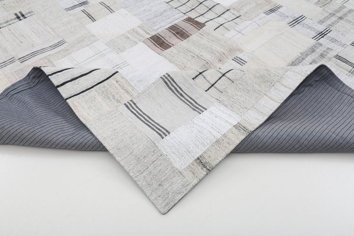 9x12 Beige Kilim Patchwork Rug - 22572