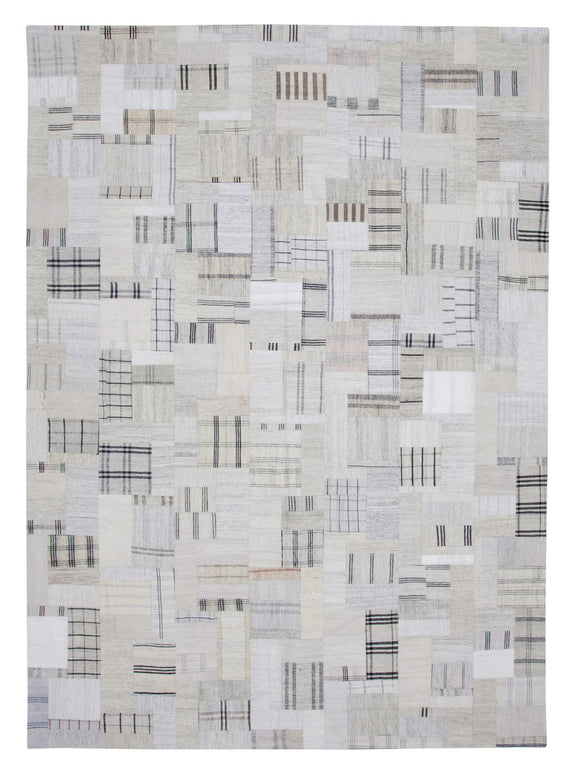 9x12 Beige Kilim Patchwork Rug - 22573
