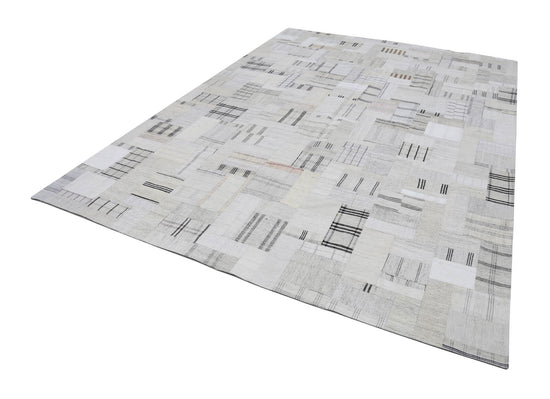 9x12 Beige Kilim Patchwork Rug - 22573