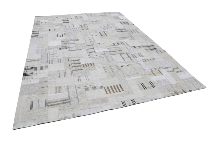 9x12 Beige Kilim Patchwork Rug - 22573