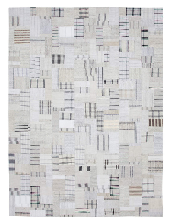 9x12 Beige Kilim Patchwork Rug - 22574