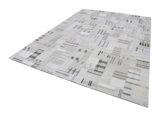 9x12 Beige Kilim Patchwork Rug - 22574