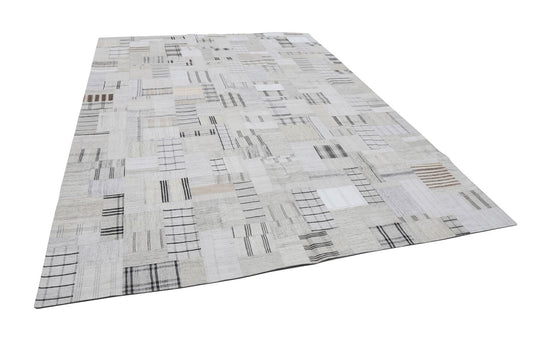 9x12 Beige Kilim Patchwork Rug - 22574