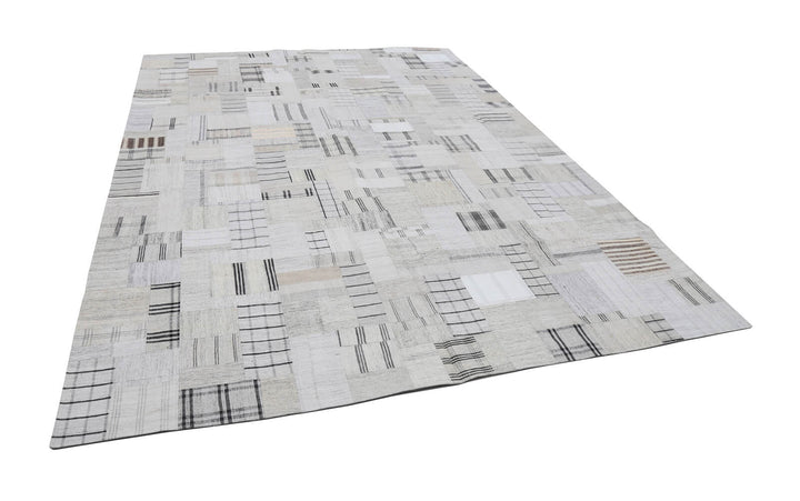 9x12 Beige Kilim Patchwork Rug - 22574