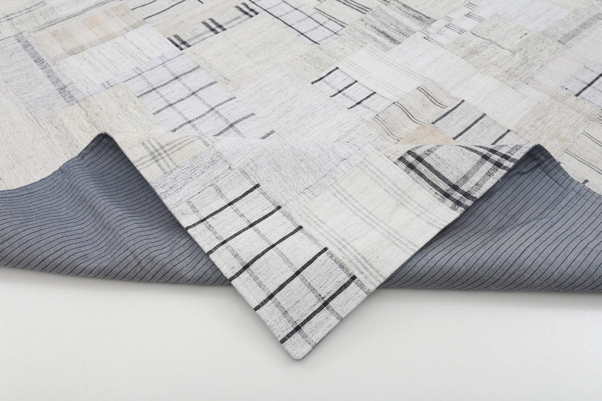 9x12 Beige Kilim Patchwork Rug - 22574