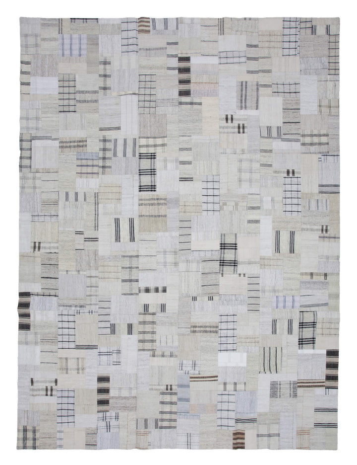 10x13 Beige Kilim Patchwork Rug - 22577