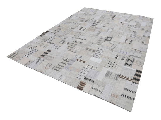 10x13 Beige Kilim Patchwork Rug - 22577