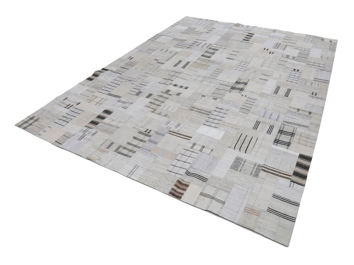10x13 Beige Kilim Patchwork Rug - 22577